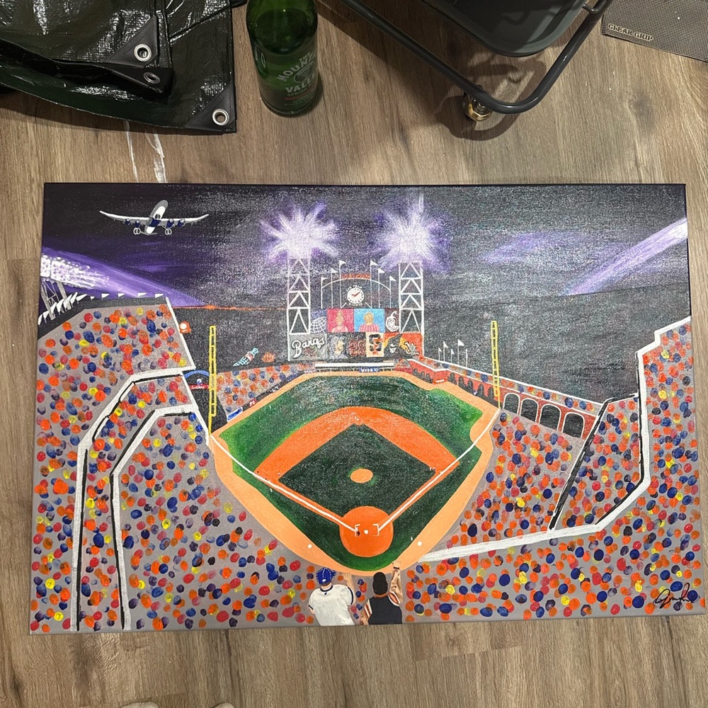 Colorful Baseball Stadium Painting